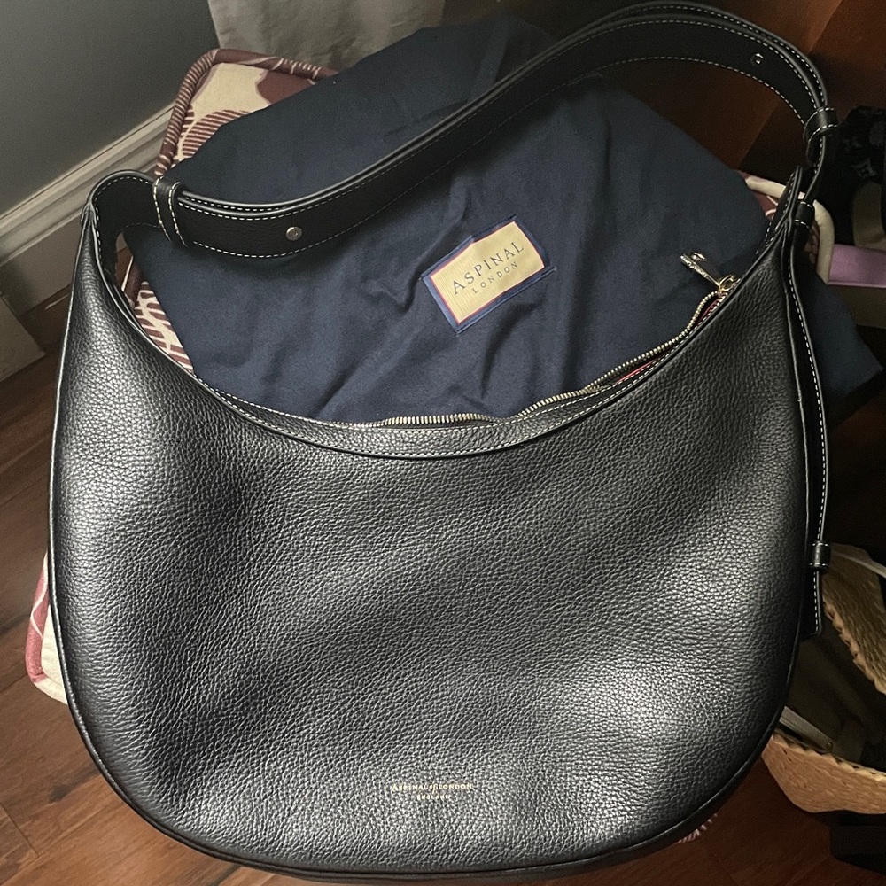 Aspinal Black Leather Shoulder Bag